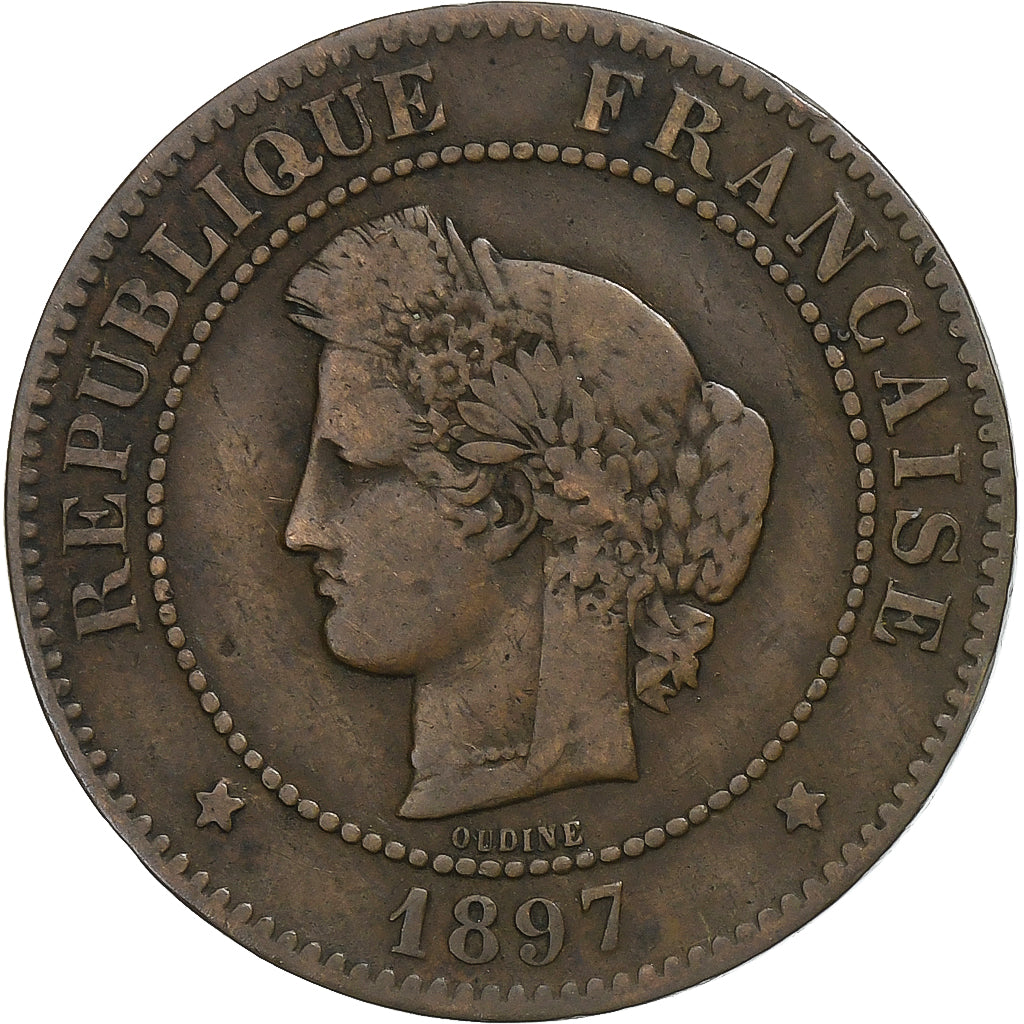 France, 5 Centimes, Cérès, 1897, Paris, Torch, Bronze, VF(30-35)
