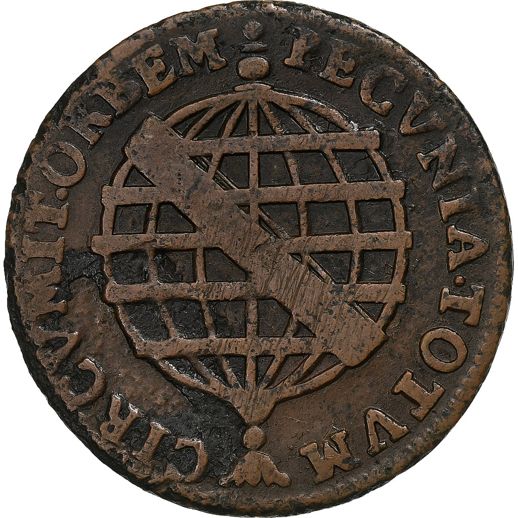 Brasile, Jose I, 10 Reis, 1753, Lisbon, Rame, BB, KM:174.1