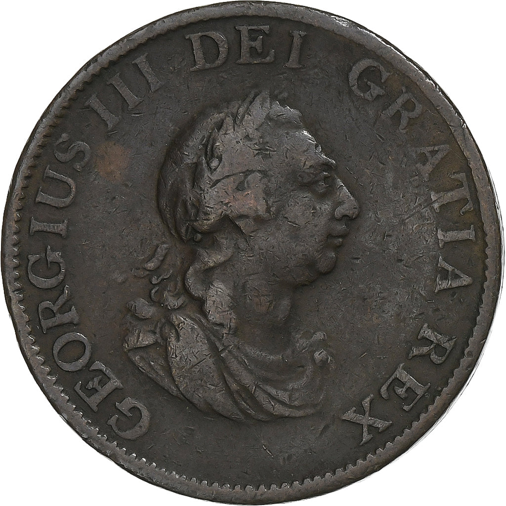 Reino Unido, George III, 1/2 Penny, 1799, Soho, Cobre, VF(30-35), Spink:3778