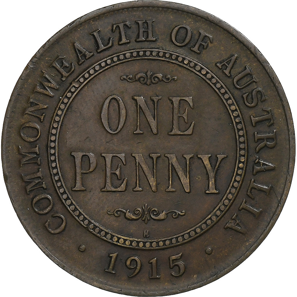 Australia, George V, Penny, 1915, Heaton, Bronze, AU(50-53), KM:23