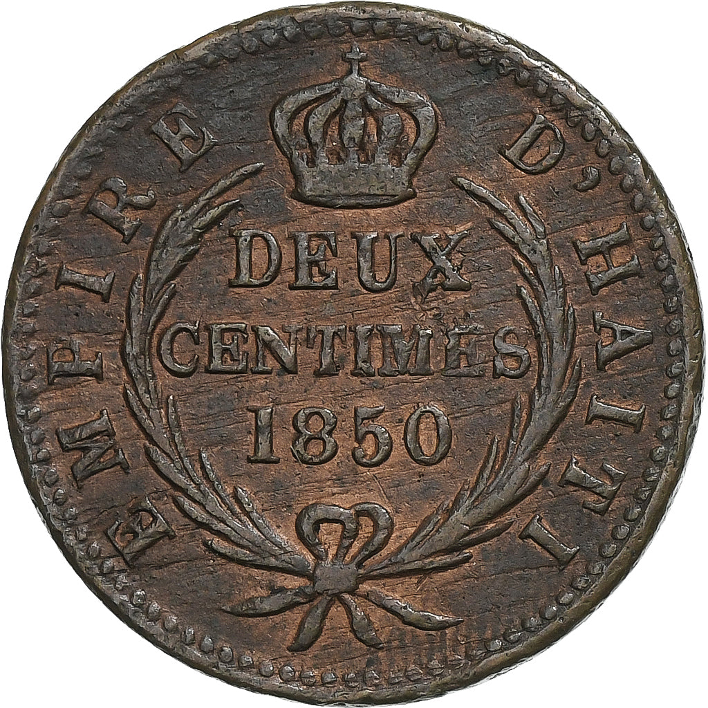 Empire of Haiti, Faustin I, 2 Centimes, 1850, Copper, EF(40-45), KM:36