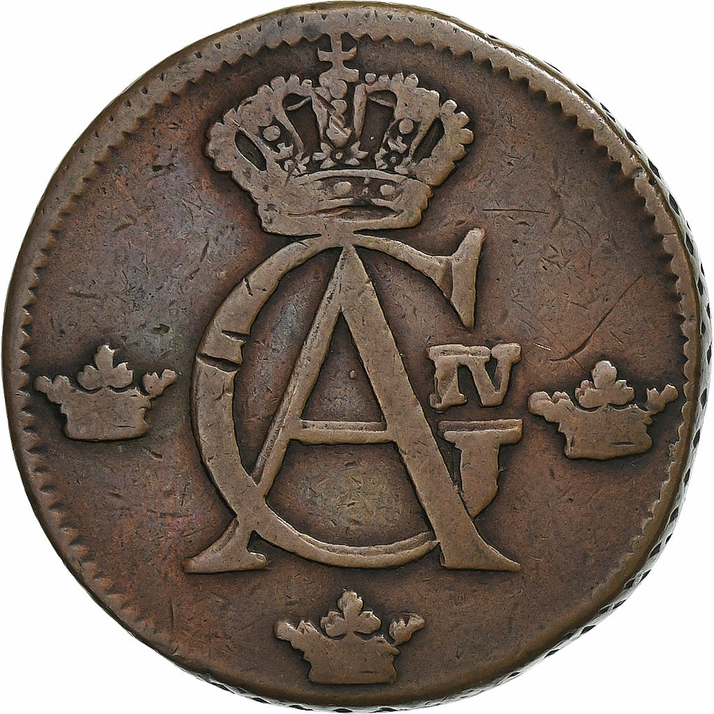 Suède, Gustaf IV Adolf, 1/2 Skilling, 1807, Cuivre, TB+, KM:565