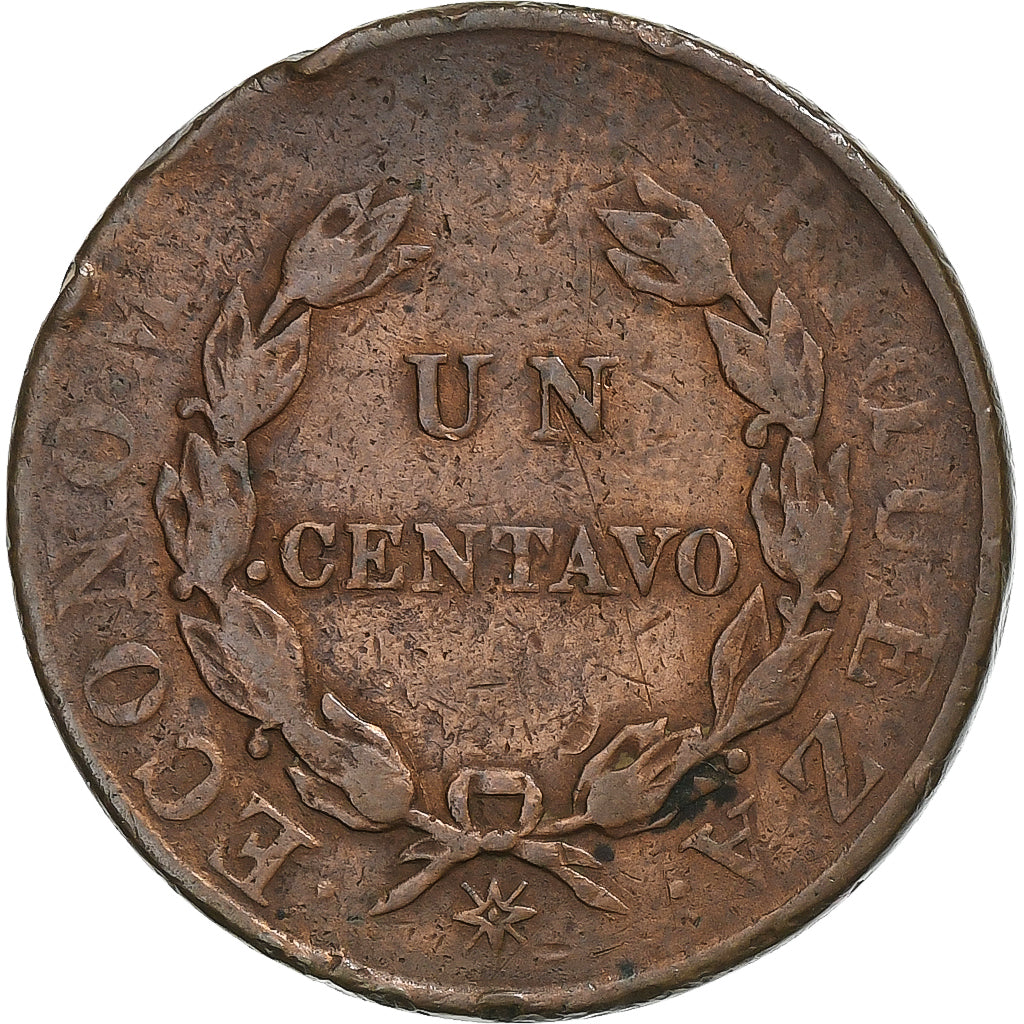 Chile, Centavo, 1851, Copper, VF(30-35), KM:120
