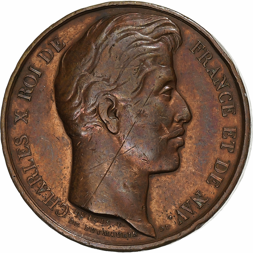 Frankreich, betaalpenning, Charles X, Visite à Cambrai, 1827, Kupfer