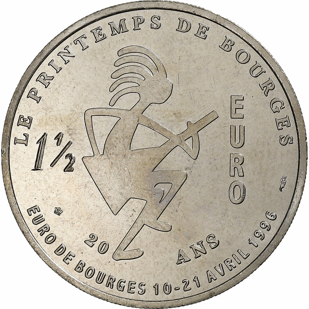 Francia, 1 1/2 Euro, Printemps de Bourges, 1996, Rame-nichel, SPL