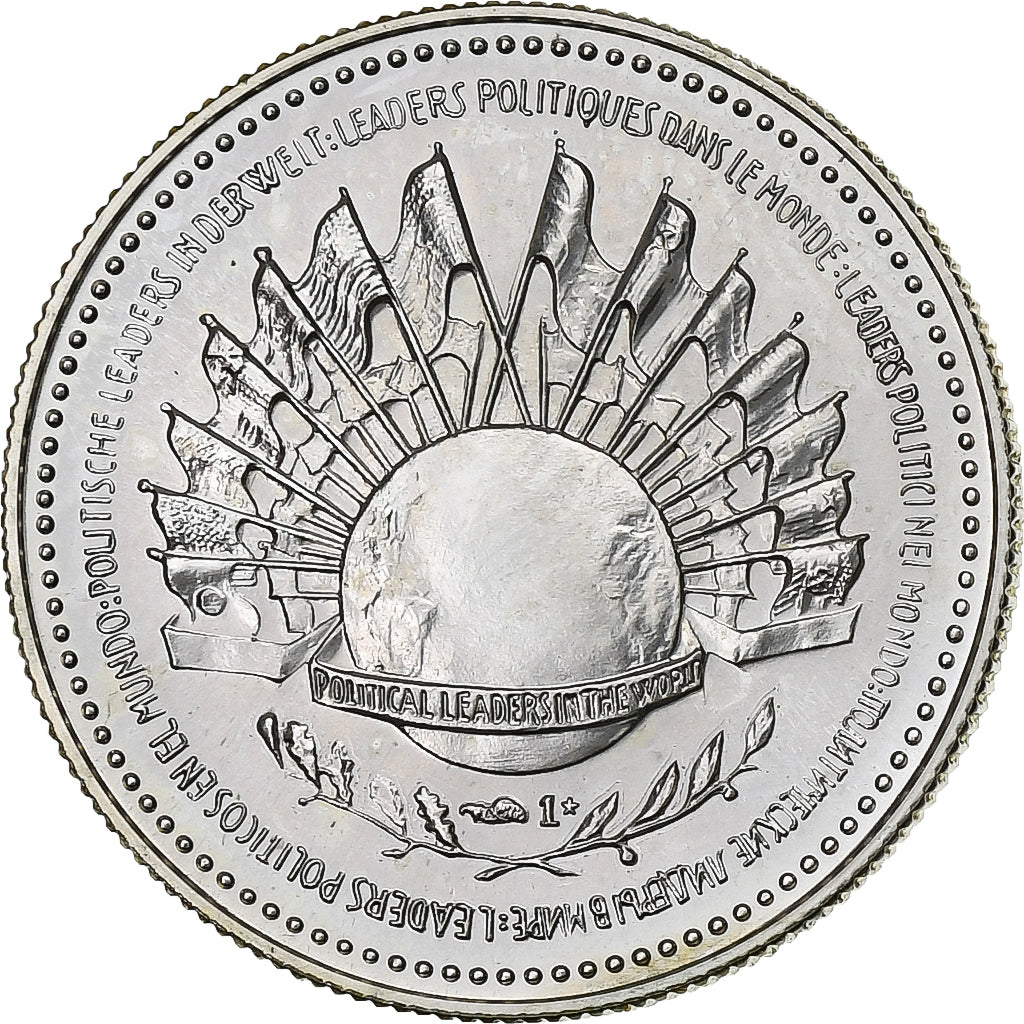 Francia, ficha, Charles de Gaulle, 1980, Argento, SPL