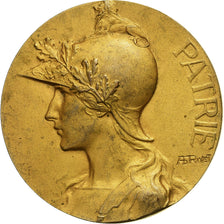 Frankrijk, Medaille, Patrie, Marianne Casquée, Gilt Bronze, Rivet, ZF+