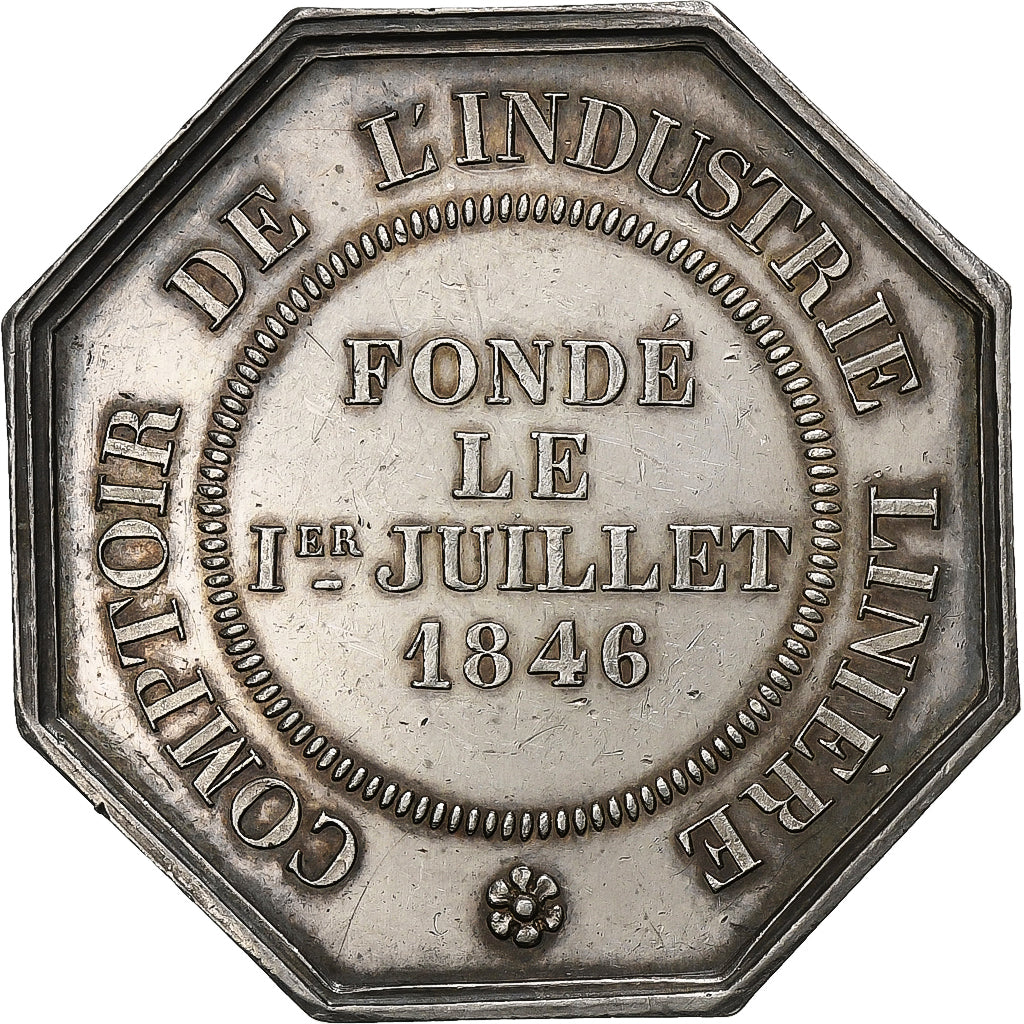 France, Token, Comptoir de l'industrie linière, 1846, Silver, AU(55-58)