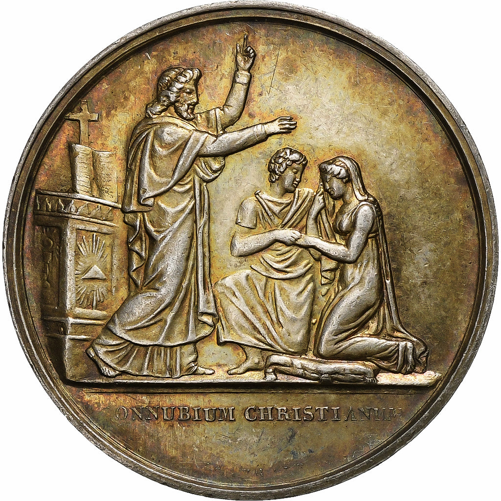 France, Wedding medal, 1866, Silver, MS(60-62)