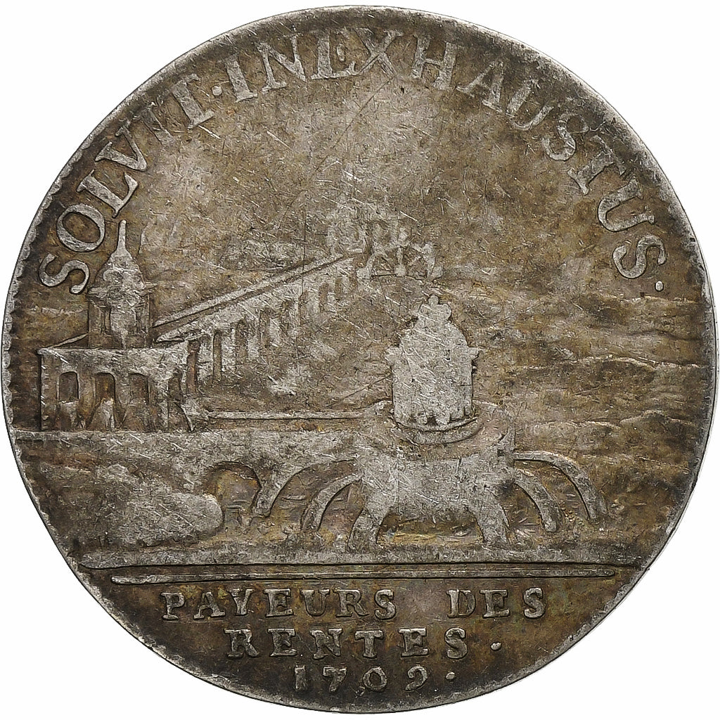 Francia, ficha, Louis XIV, Marly, Payeur des rentes, 1709, Argento, MB