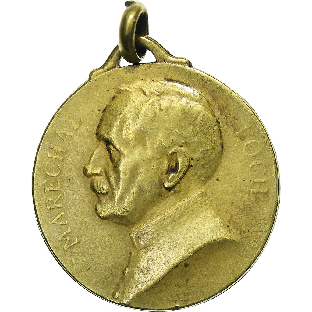 Francia, medaglia, Maréchal Foch, 1918, Ottone, Paris-Art, BB+