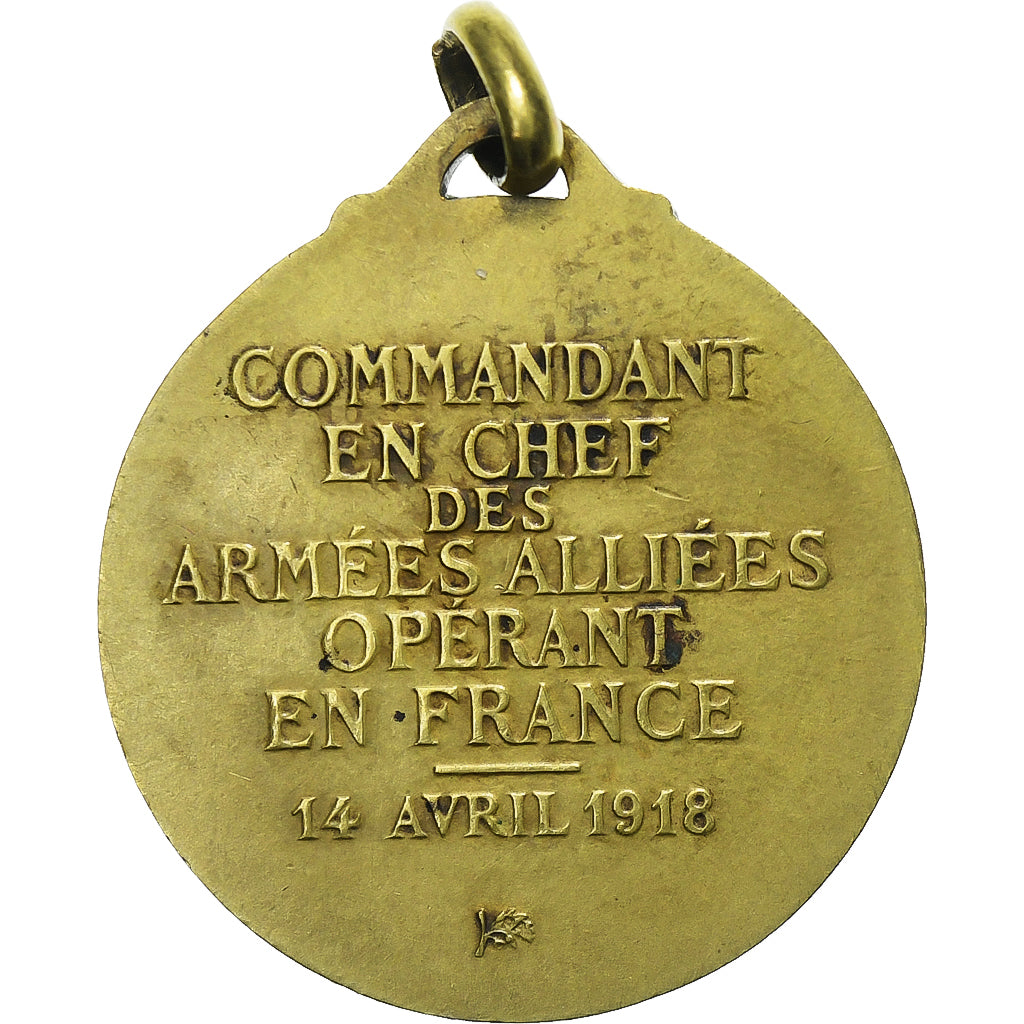 Francia, medaglia, Maréchal Foch, 1918, Ottone, Paris-Art, BB+