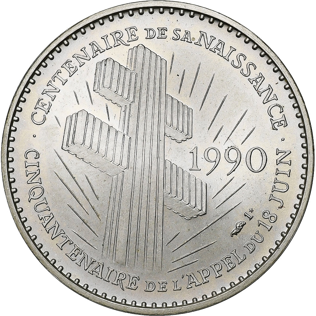 France, Medal, Charles de Gaulle, appel du 18 juin, 1990, Monnaie de Paris