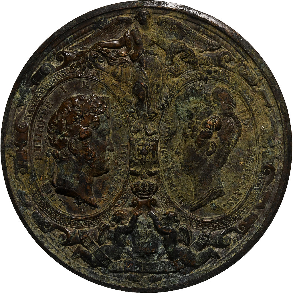 France, Médaille dynastique, Louis-Philippe, Visite de la Monnaie, 1833, Bronze