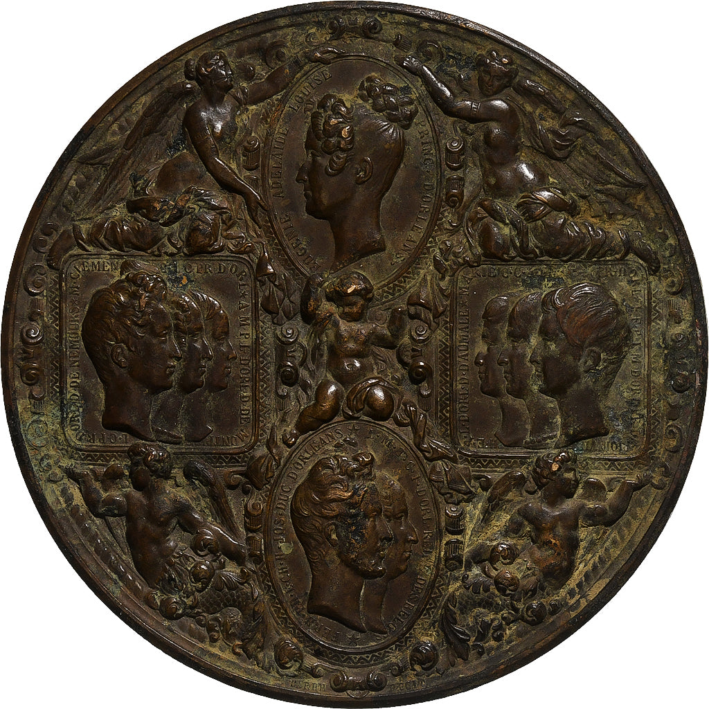 France, Médaille dynastique, Louis-Philippe, Visite de la Monnaie, 1833, Bronze