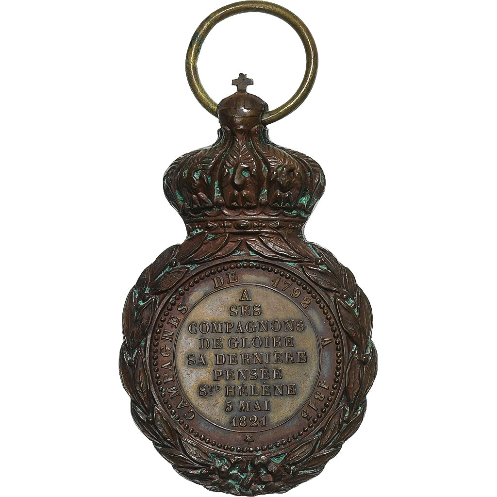 France, Napoléon III, Médaille de Saint-Hélène, 1857, Bronze, Barre