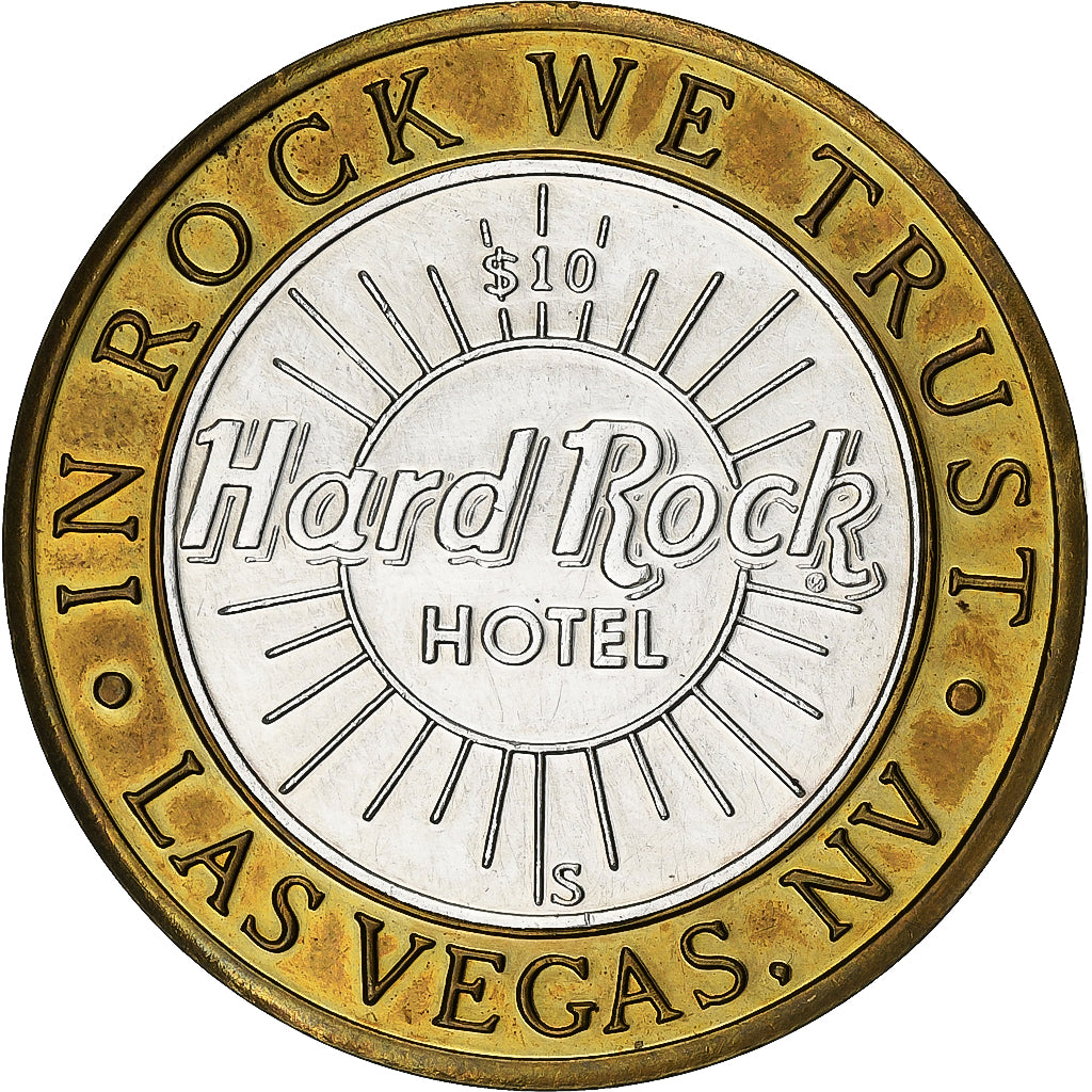 United States, 10 Dollars, Hard Rock hotel, Bi-Metallic, AU(55-58)