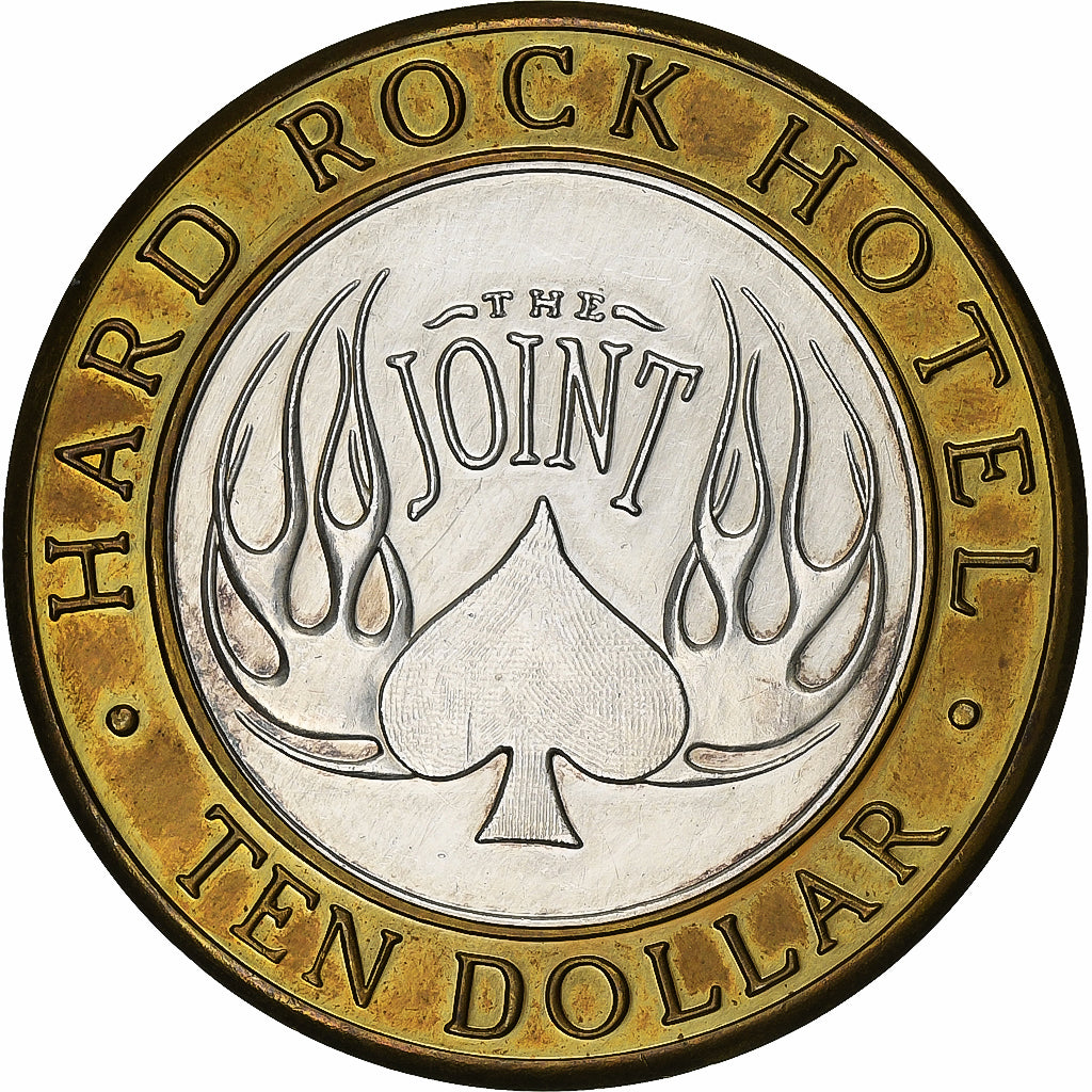United States, 10 Dollars, Hard Rock hotel, Bi-Metallic, AU(55-58)