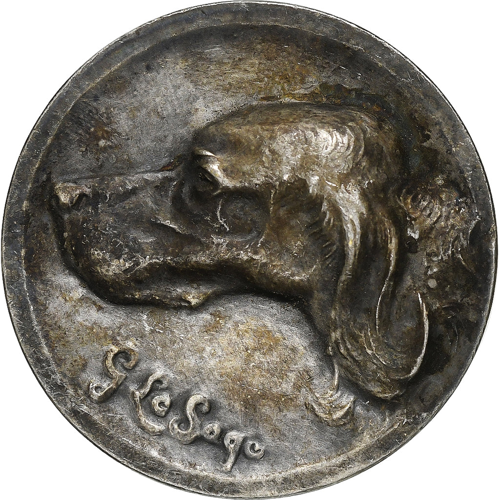 France, Medal, Société Canine d'Artois, Silvered bronze, G. Lesage, EF(40-45)