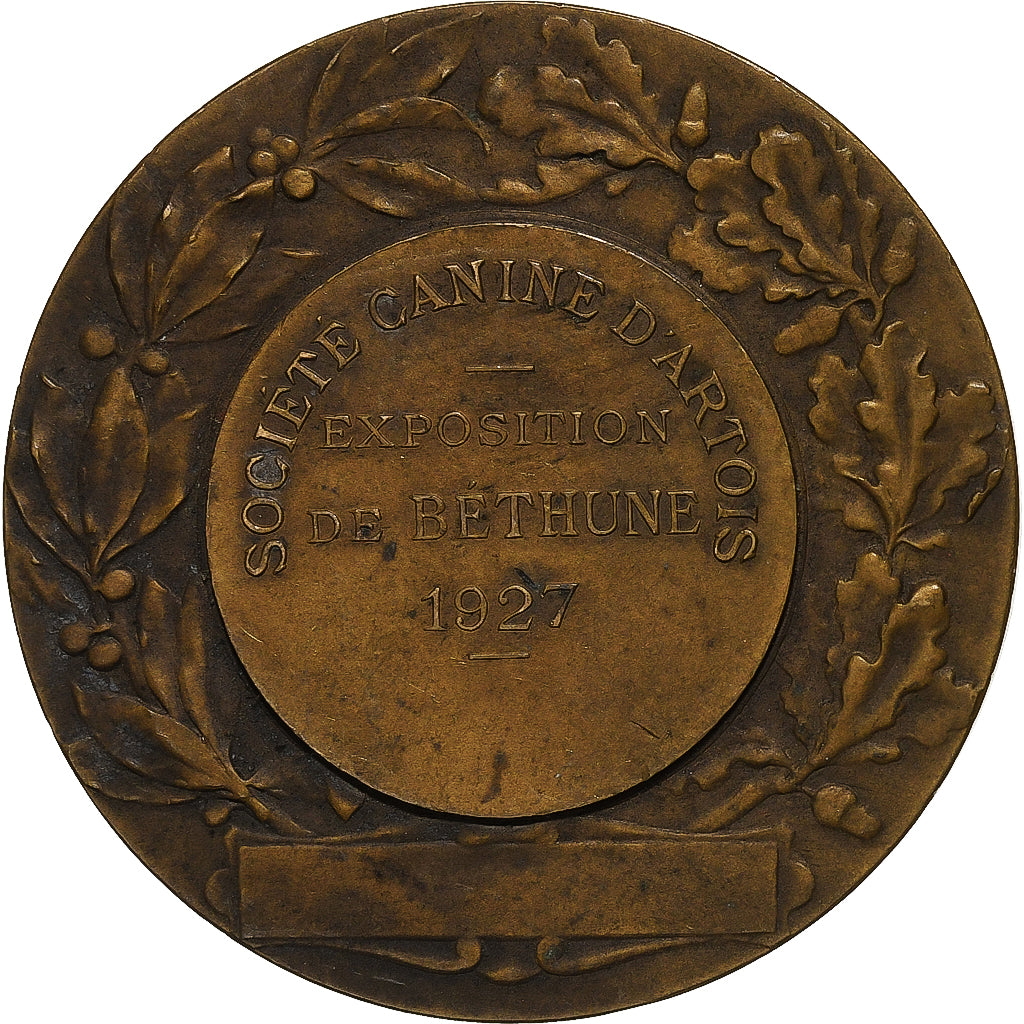 Francia, medalla, Société Canine d'Artois, 1927, Bronce, MBC+