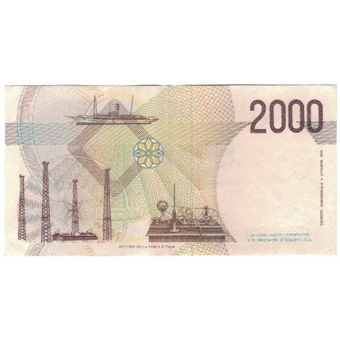 Banknote, Italy, 2000 Lire, 1990-1992, Undated (1990-92), KM:115, AU(55-58)