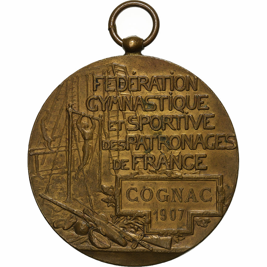 France, Médaille, Fédération Gymnastique et Sportive, Cognac, 1907, Bronze