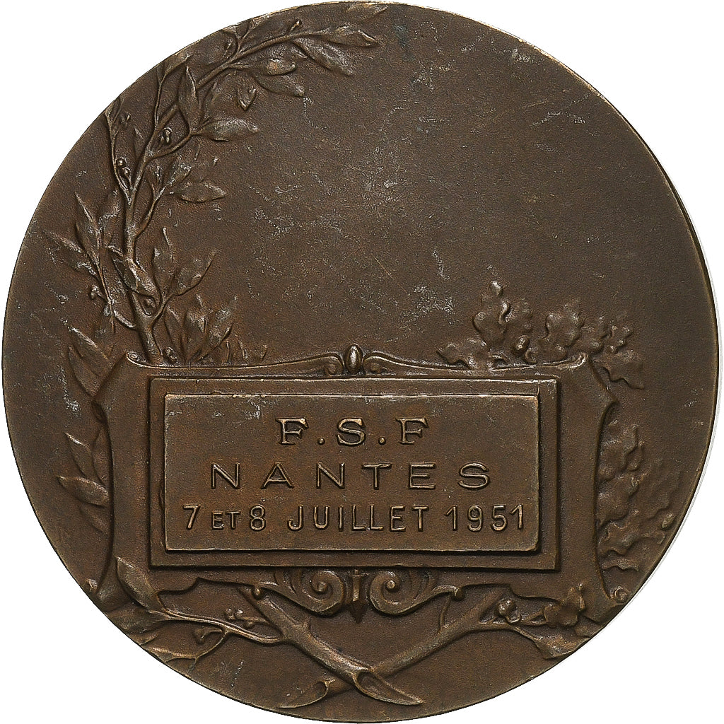 Francia, medalla, F.S.F. Nantes, 1951, Bronce, Cariat, MBC+