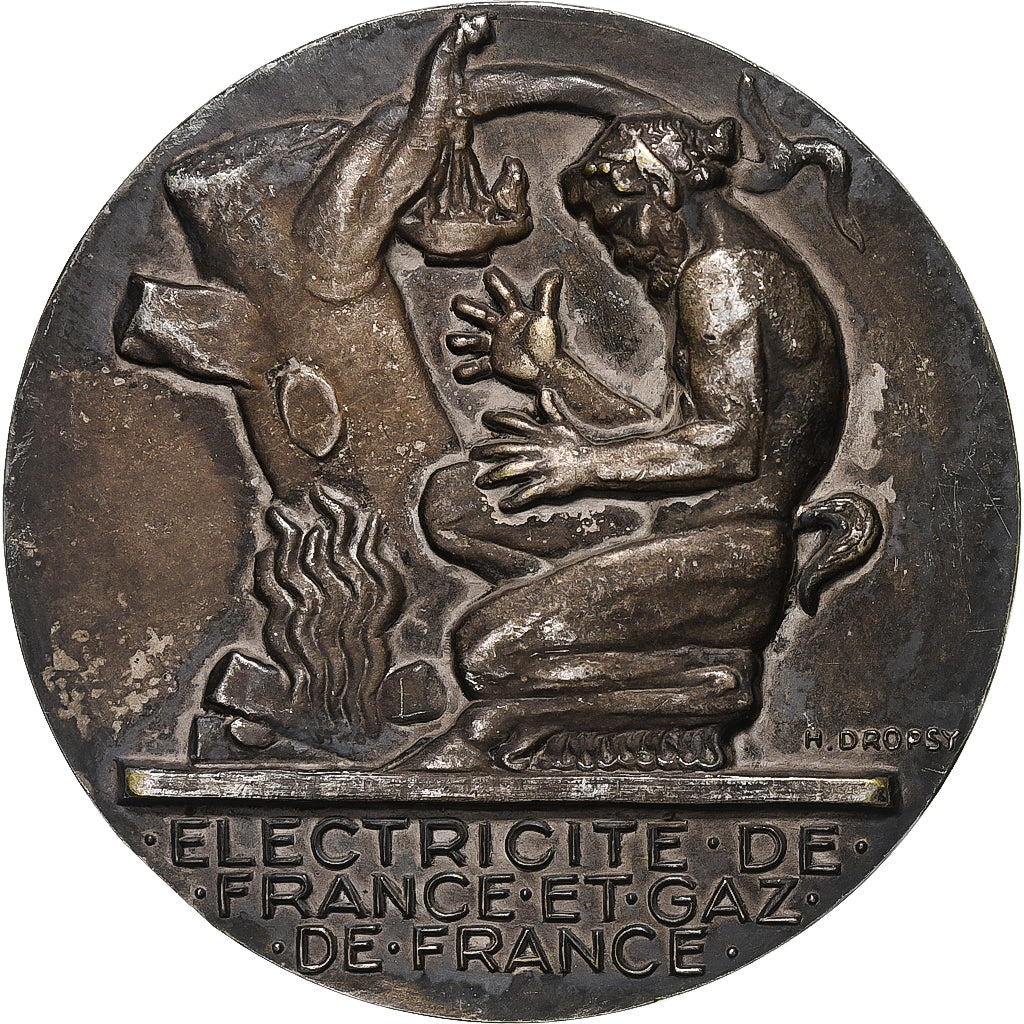 Frankreich, Medaille, Électricité de France et gaz de France, Silvered bronze