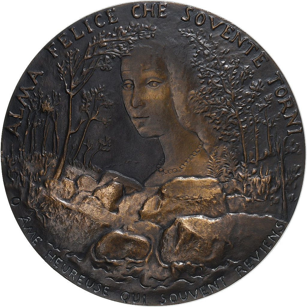 França, medalha, Pétrarque 1304-1374, 1971, Bronze, Scarpa, MS(60-62)