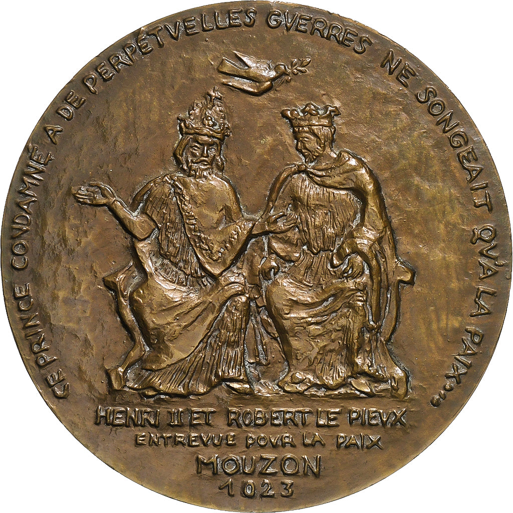France, Médaille, saint Henri empereur, 1973, Bronze, Landry, SUP
