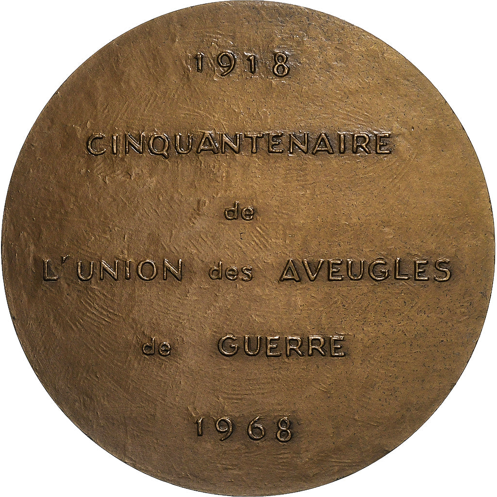 Francia, medalla, Cinquantenaire de l'Union des Aveugles de Guerre, 1968