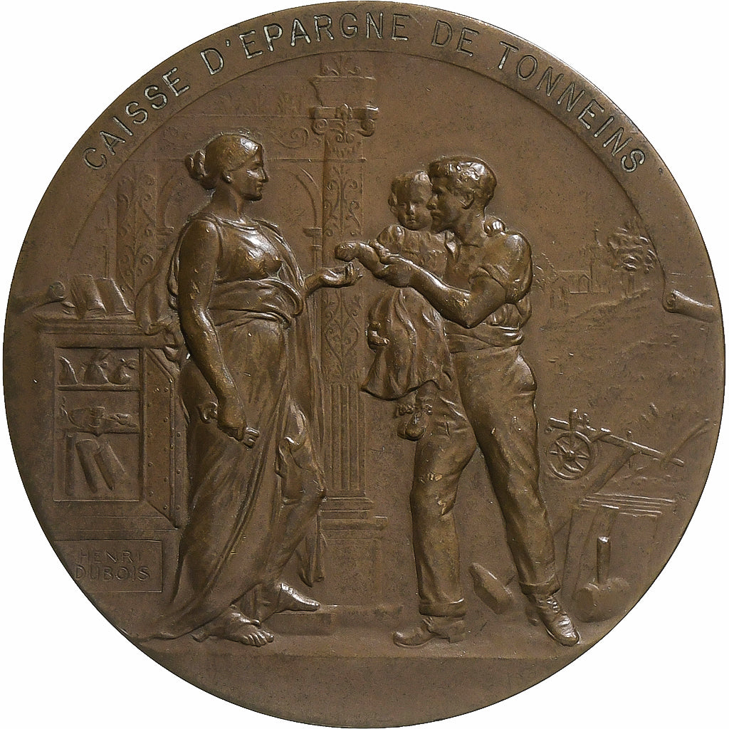 Frankrijk, Medaille, Caisse d'épargne de Tonneins, 1989, Bronzen, Henri Dubois