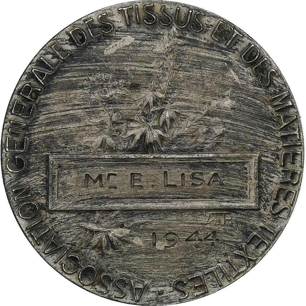 Francia, medaglia, Association générale des tissus, 1944, Bronzo argentato