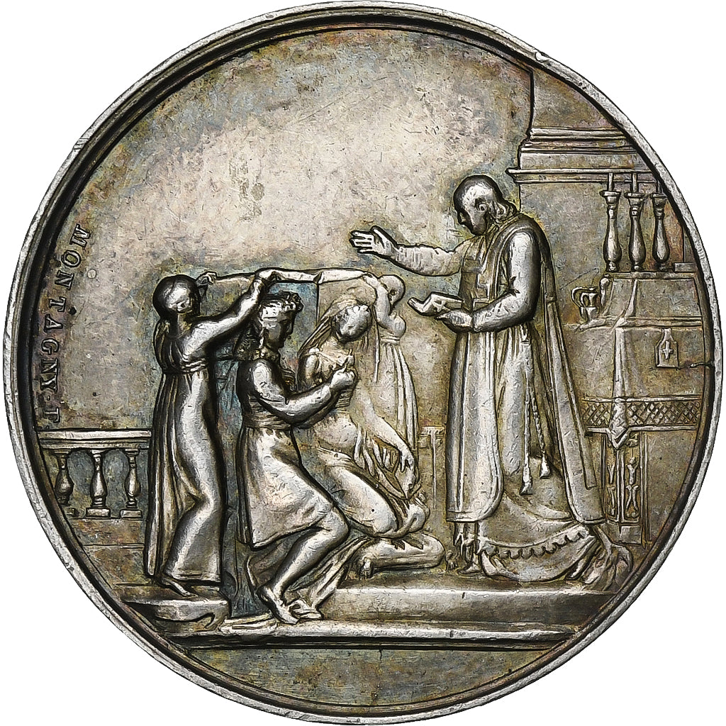 France, Wedding medal, 1924, Silver, Montagny, AU(55-58)