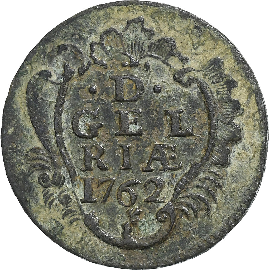 Provinces-Unies, Province de Gueldre, Duit, 1762, Harderwijk, Cuivre, TB+, KM:93