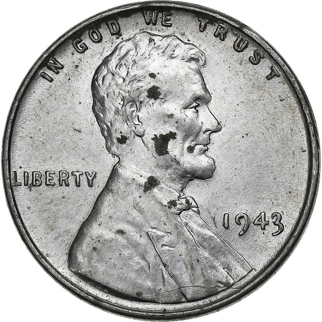 United States, Cent, Lincoln, 1943, Philadelphia, Zinc Coated Steel, AU(50-53)