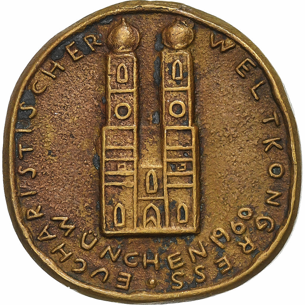 Germania, ficha, Eucharistischer Weltkongress München, 1960, Bronzo, MB+