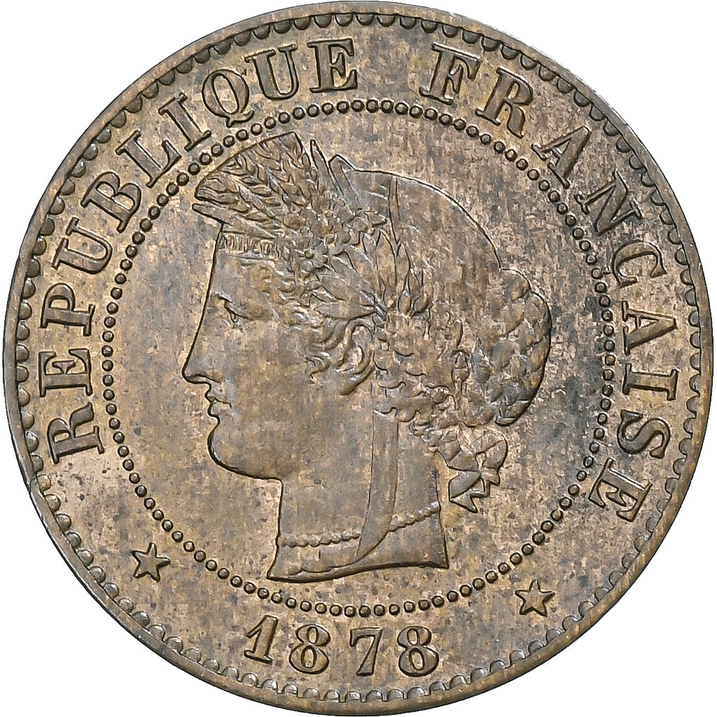 France, Centime, Cérès, 1878, Paris, Bronze, AU(55-58), Gadoury:88, KM:826.1