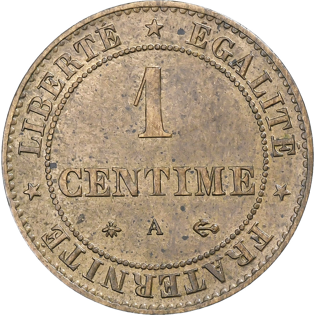 France, Centime, Cérès, 1878, Paris, Bronze, AU(55-58), Gadoury:88, KM:826.1