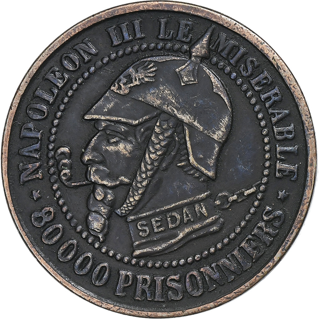 France, Monnaie satirique, Napoléon III, Vampire français, 1870-1871, Bronze