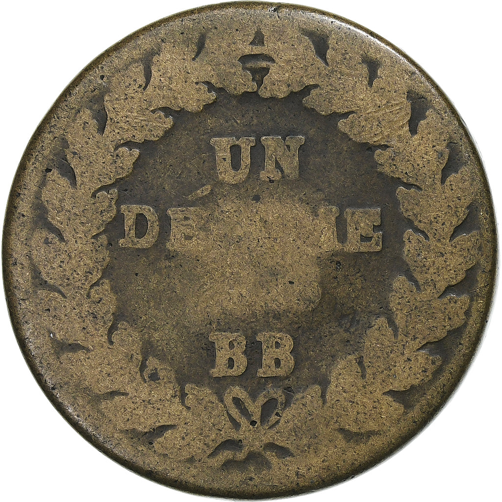 France, Louis XVIII, Decime, 1815, Strasbourg, Cuivre, B+, Gadoury:196c, KM:701