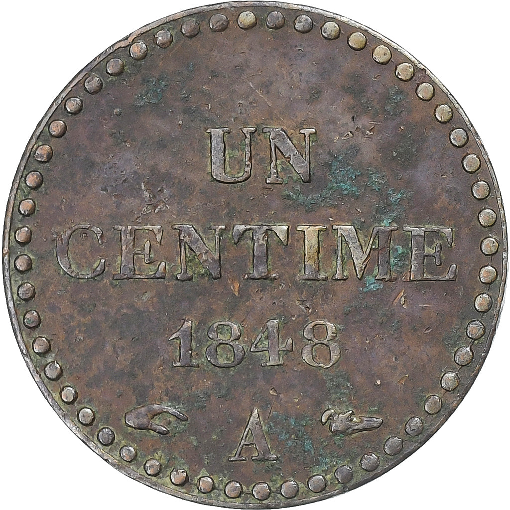 Frankrijk, Centime, Dupré, 1848, Paris, Bronzen, ZF, Gadoury:84, KM:754