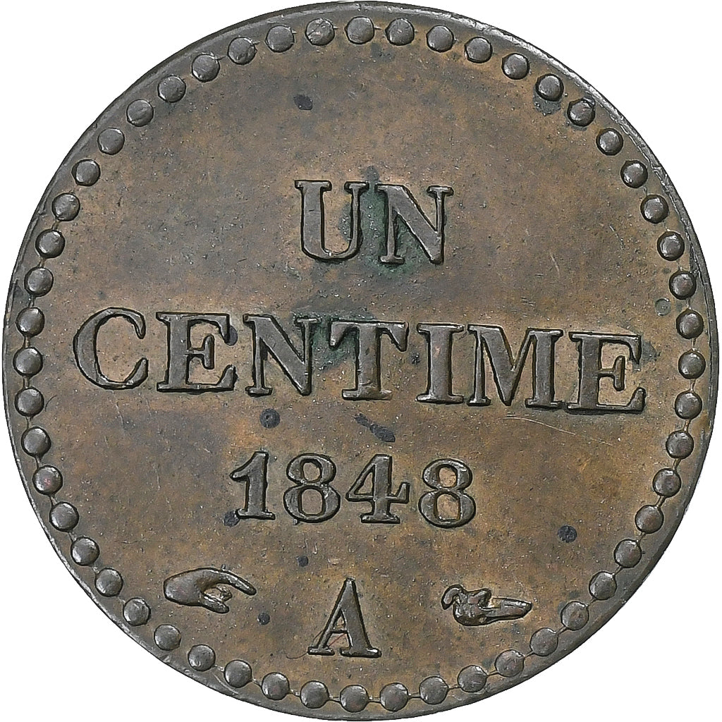 Frankrijk, Centime, Dupré, 1848, Paris, Bronzen, PR, Gadoury:84, KM:754