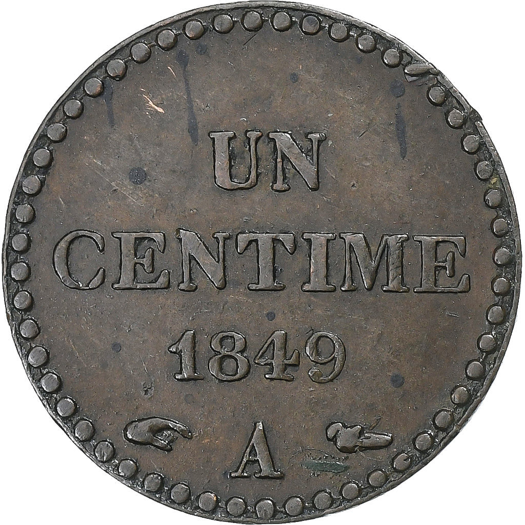 France, Centime, Dupré, 1849, Paris, Bronze, SUP, Gadoury:84, KM:754