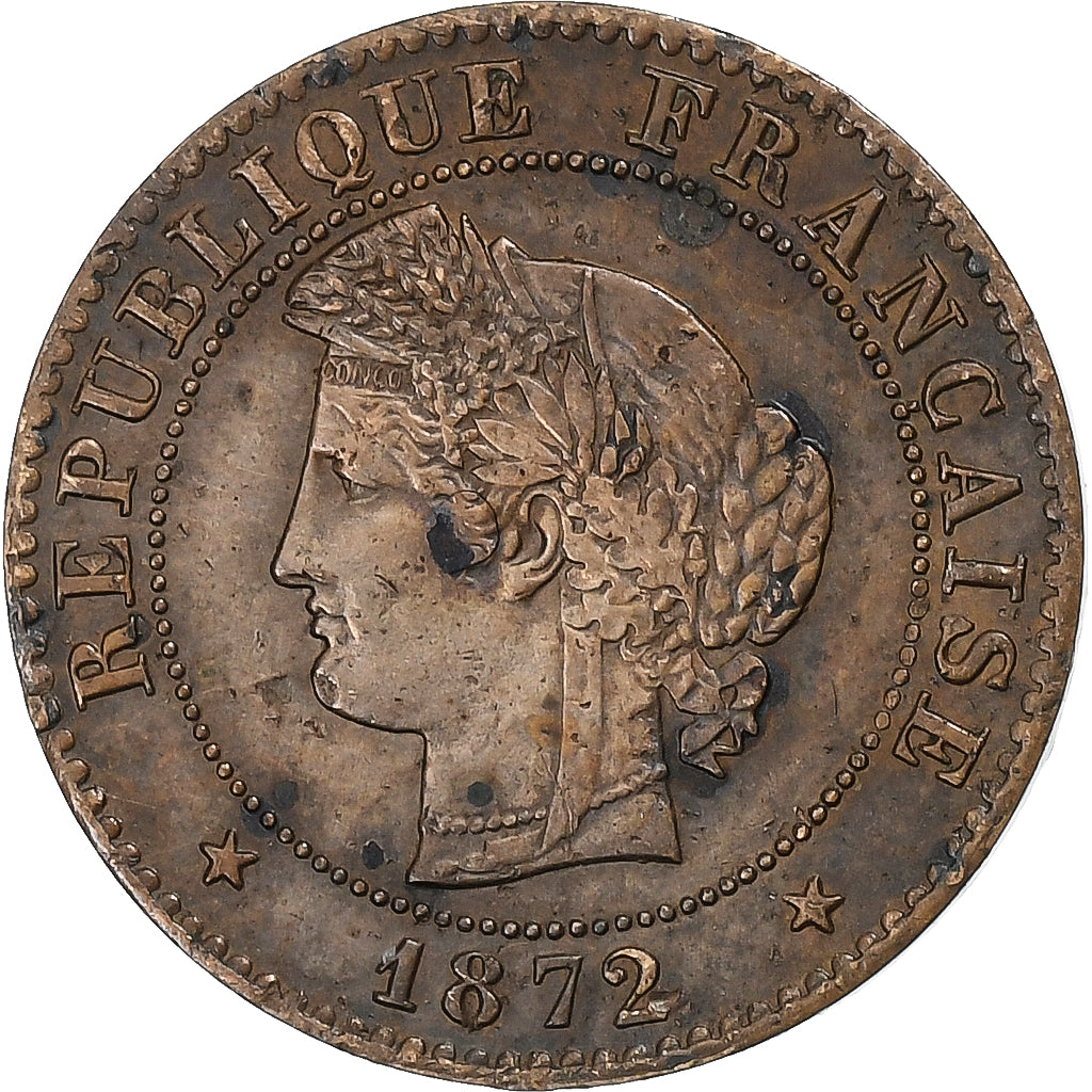 Frankrijk, Centime, Cérès, 1872, Paris, Bronzen, ZF, Gadoury:88, KM:826.1