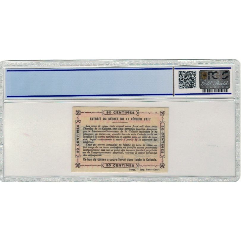 Banknote, Ivory Coast, .50 Franc, 1917, 1917-11-02, KM:1b, graded, PCGS