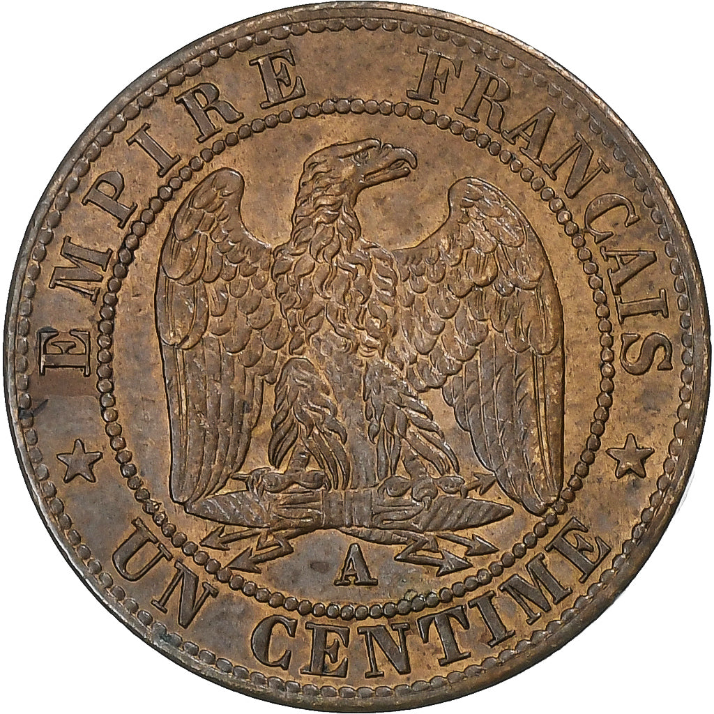 Frankrijk, Napoleon III, Centime, 1861, Paris, Bronzen, ZF, Gadoury:87, KM:795.1