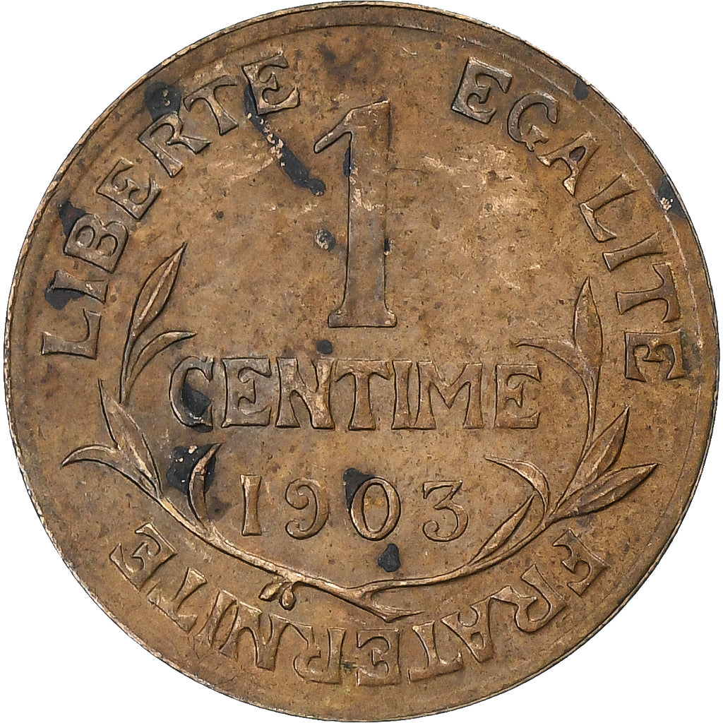 Francja, Centime, Daniel-Dupuis, 1903, Paris, Brązowy, EF(40-45), Gadoury:90