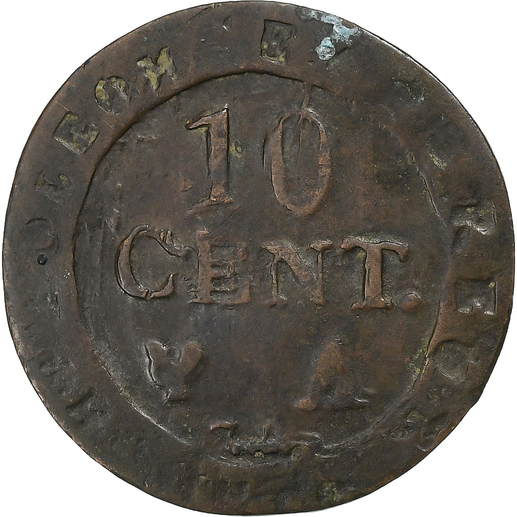 France, Napoleon I, 10 Centimes, Paris, Contemporary forgery, Billon, VF(20-25)