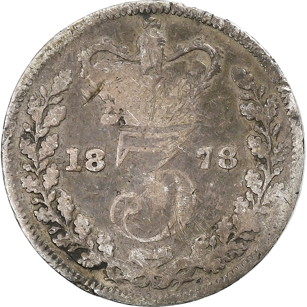 Regno Unito, Victoria, 3 Pence, 1878, London, Argento, MB, KM:730